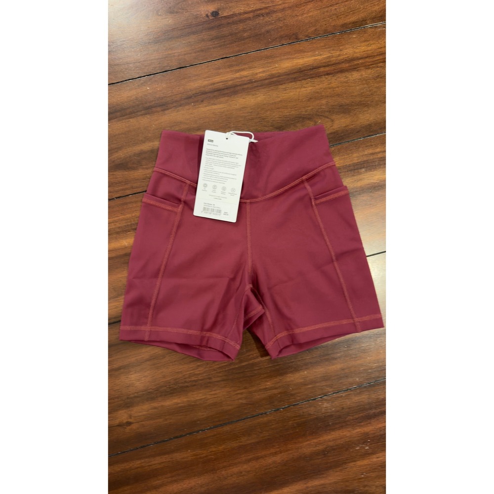 LSKD Elite X-Shorts Dark Cherry Burgundy High Waisted Athletic Pockets NEW NWT - Picture 14 of 16